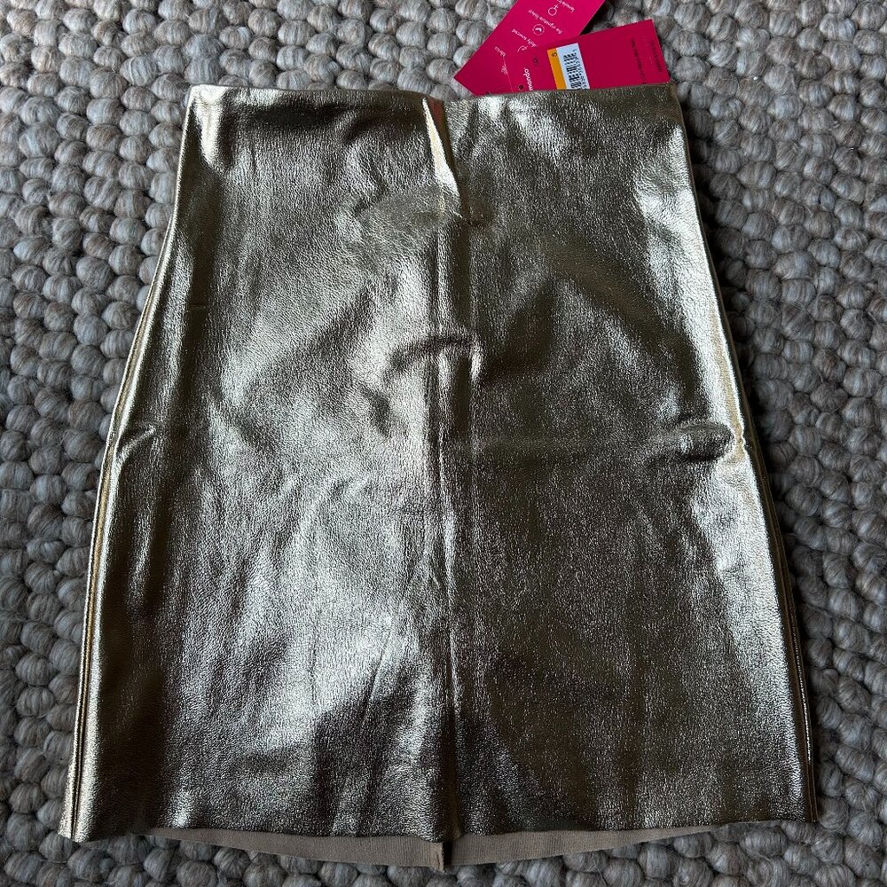 Commando Faux Leather Micro Mini Skirt in goldleaf